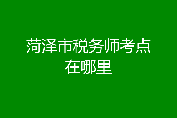 菏泽市税务师考点在哪里