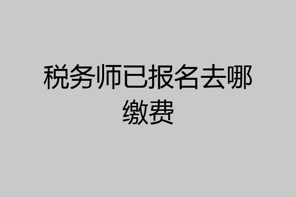 税务师已报名去哪缴费
