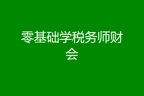零基础学税务师财会