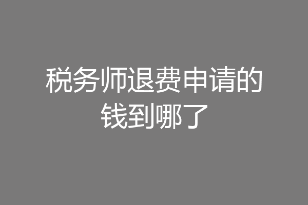 税务师退费申请的钱到哪了