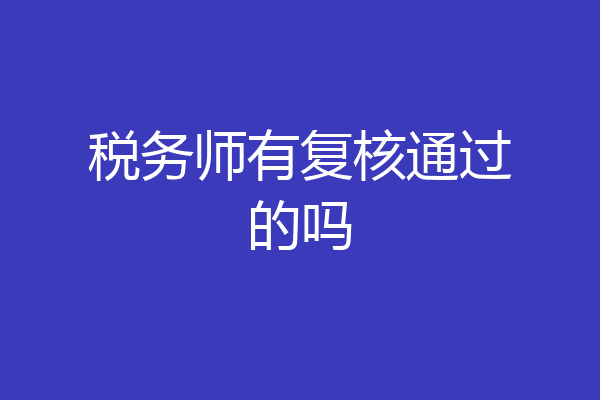 税务师有复核通过的吗
