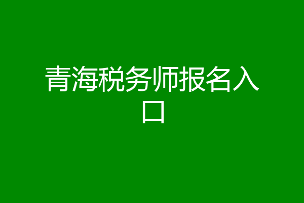 青海税务师报名入口