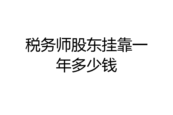 税务师股东挂靠一年多少钱