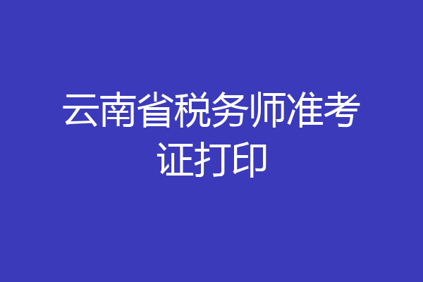 云南省税务师准考证打印