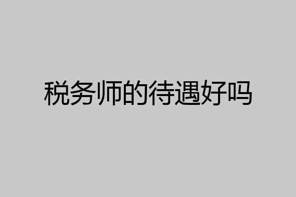 税务师的待遇好吗