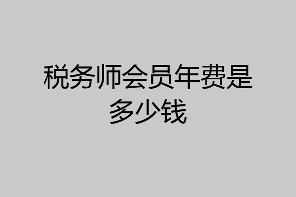 税务师会员年费是多少钱