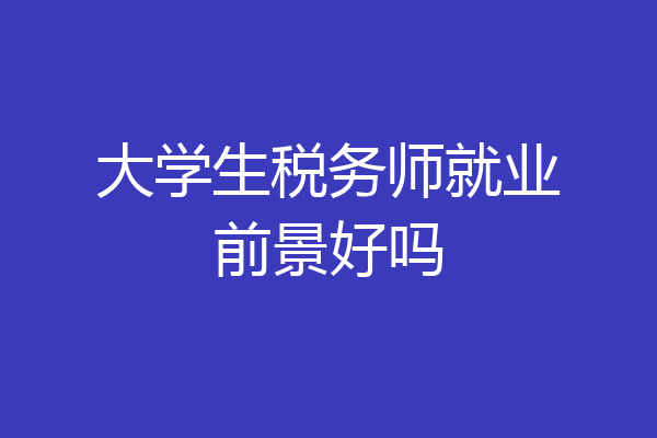 大学生税务师就业前景好吗