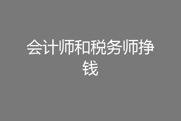会计师和税务师挣钱