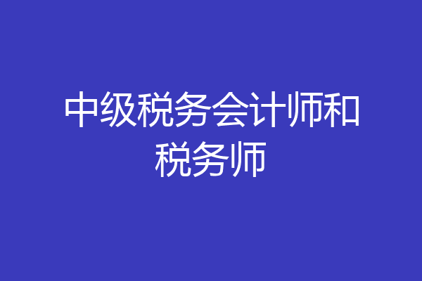 中级税务会计师和税务师