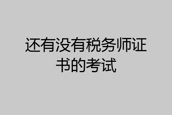 还有没有税务师证书的考试