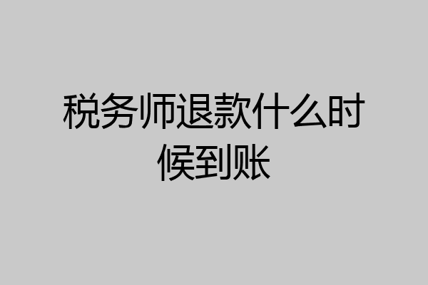 税务师退款什么时候到账