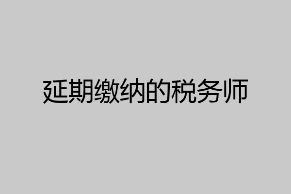 延期缴纳的税务师
