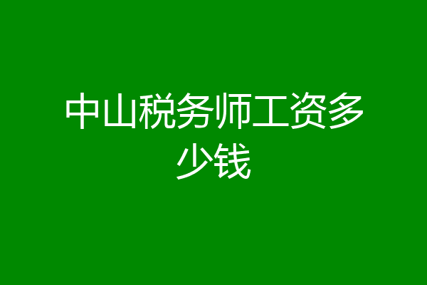 中山税务师工资多少钱