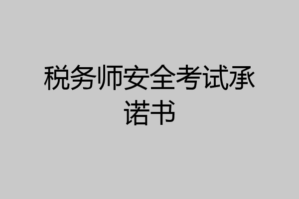 税务师安全考试承诺书