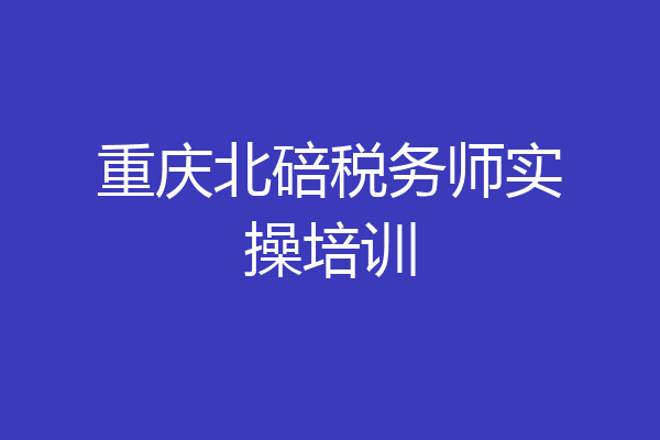 重庆北碚税务师实操培训