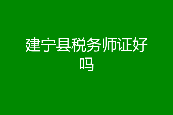 建宁县税务师证好吗