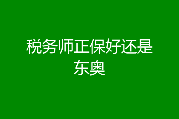 税务师正保好还是东奥