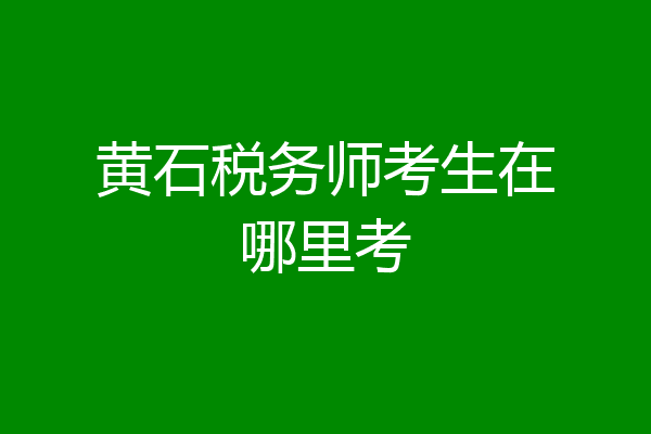 黄石税务师考生在哪里考