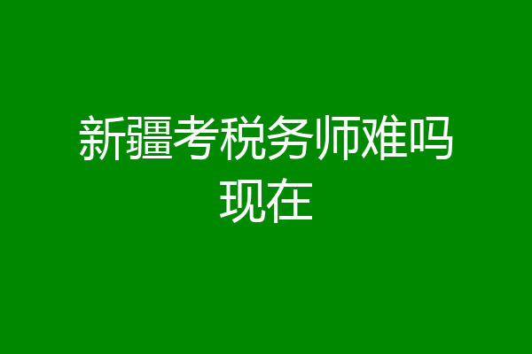 新疆考税务师难吗现在