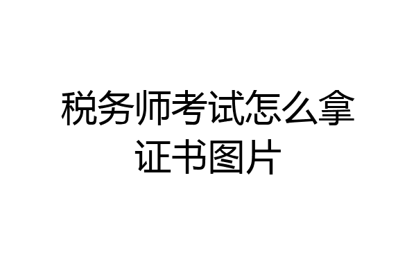 税务师考试怎么拿证书图片
