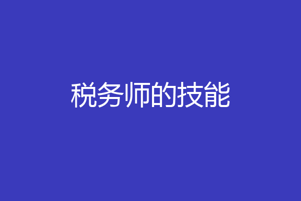 税务师的技能