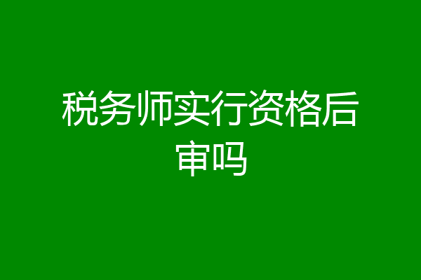税务师实行资格后审吗