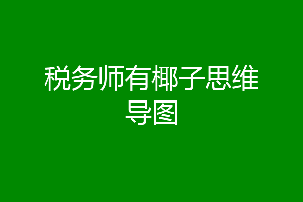 税务师有椰子思维导图