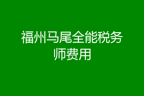 福州马尾全能税务师费用