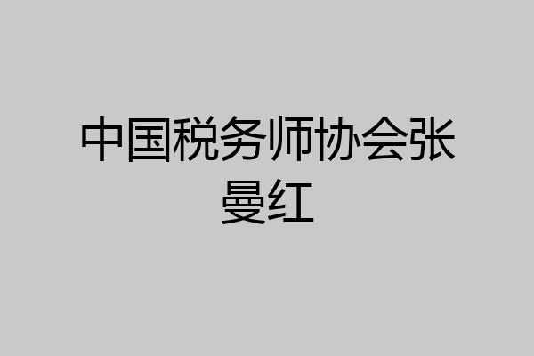 中国税务师协会张曼红