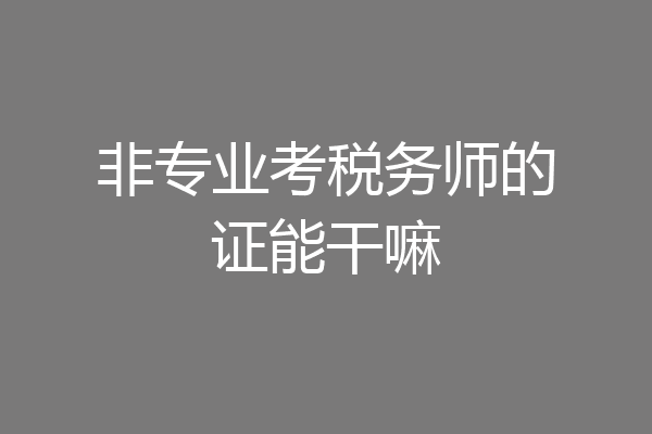 非专业考税务师的证能干嘛