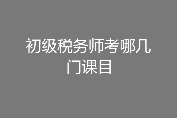 初级税务师考哪几门课目