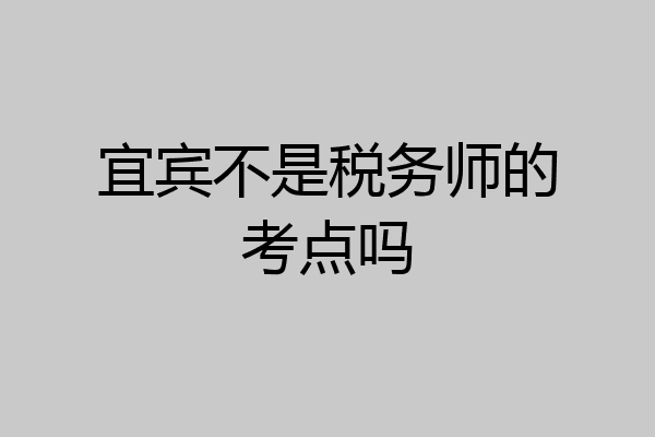 宜宾不是税务师的考点吗