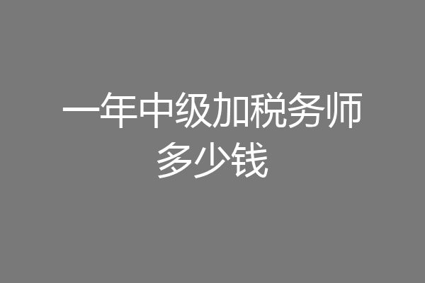 一年中级加税务师多少钱