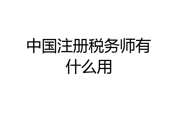 中国注册税务师有什么用