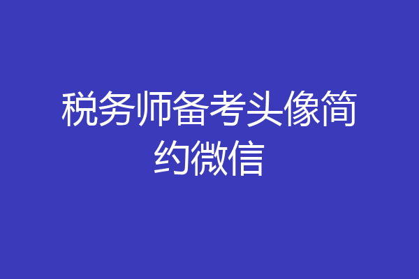 税务师备考头像简约微信