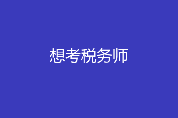 想考税务师