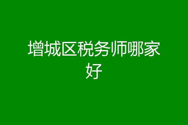 增城区税务师哪家好