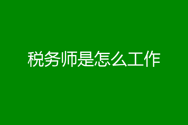税务师是怎么工作