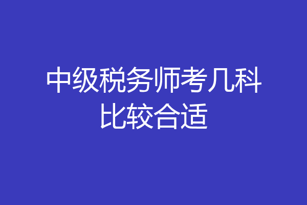 中级税务师考几科比较合适