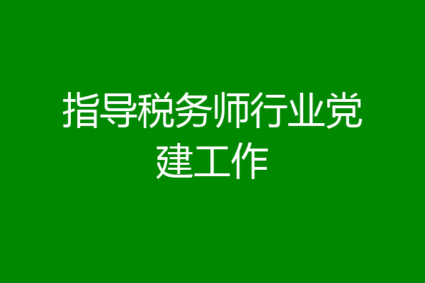 指导税务师行业党建工作