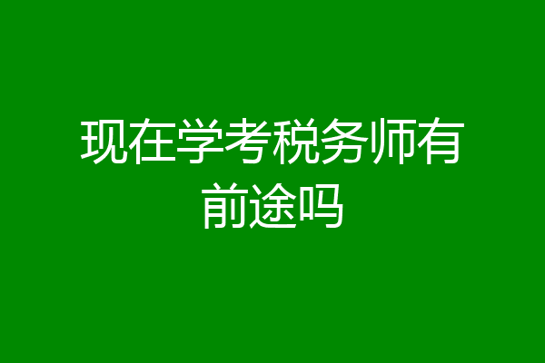 现在学考税务师有前途吗