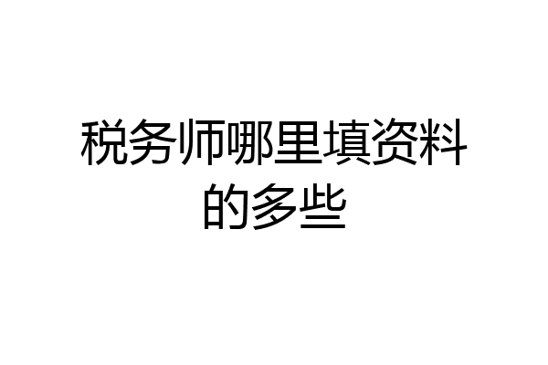 税务师哪里填资料的多些