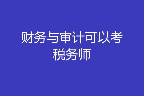 财务与审计可以考税务师