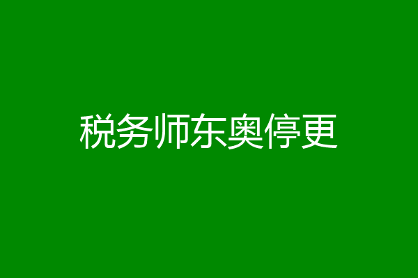 税务师东奥停更