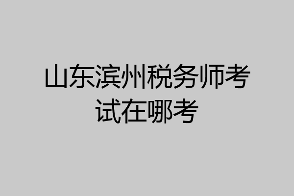 山东滨州税务师考试在哪考