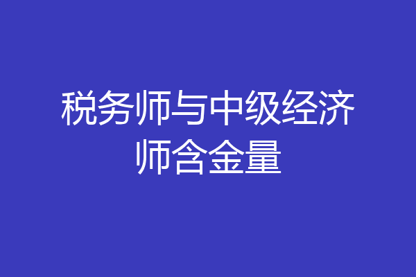 税务师与中级经济师含金量