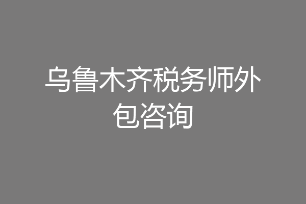 乌鲁木齐税务师外包咨询
