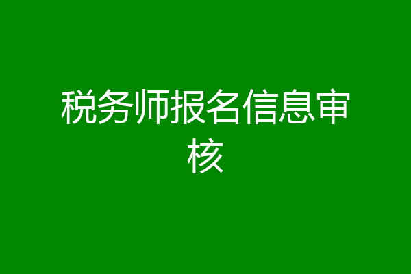 税务师报名信息审核