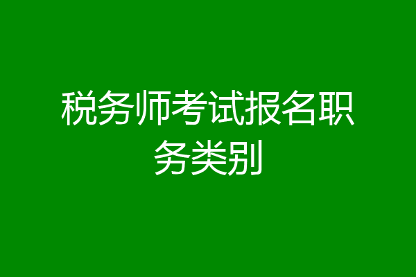税务师考试报名职务类别