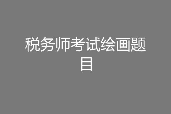 税务师考试绘画题目